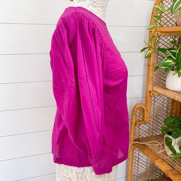NWT Farm Rio Kelsie Peasant Blouse Purple Anthro - Picture 9 of 14